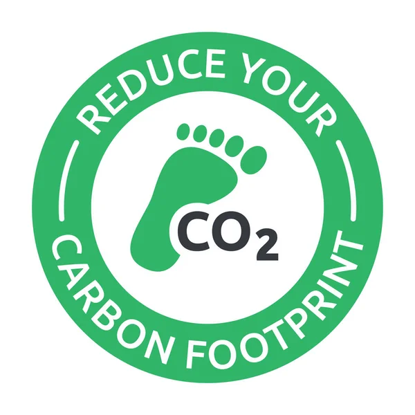 Karbon ayak izi etiketini azalt. CO2 sembollü ayak izi çizimi