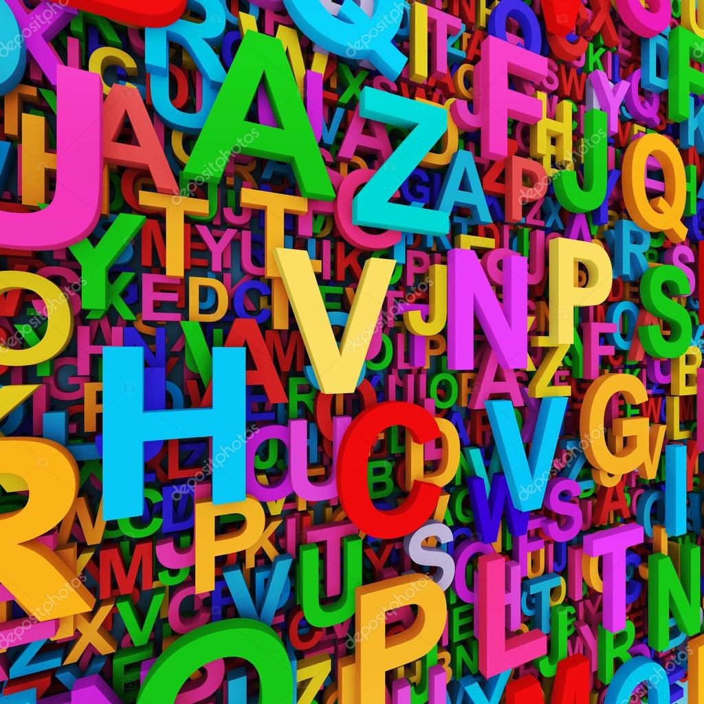 Mixed colorful letters. Stock Photo by