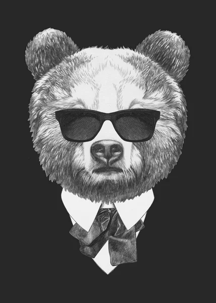 Portrét medvěda v obleku. — Stock fotografie