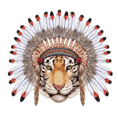 Savaş bonnet Tiger portresi.