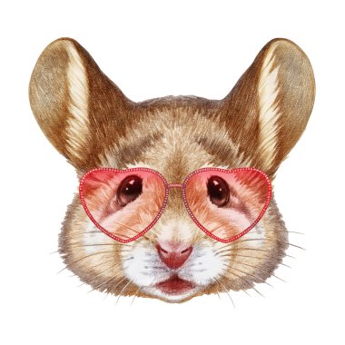 Fare portresi ile güneş gözlüğü.