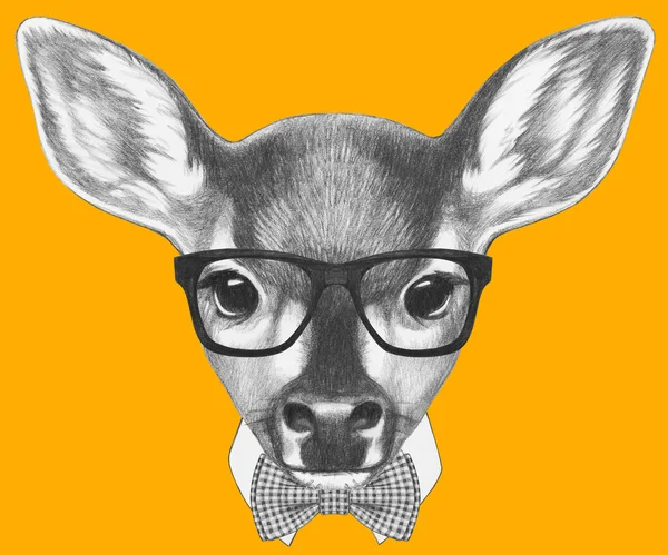 Fawn con gafas y pajarita — Foto de Stock