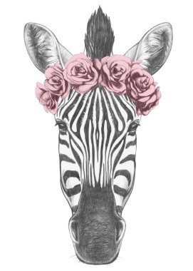 Zebra resimli portresi