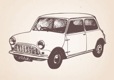 El çekilmiş retro otomobil.