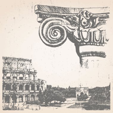 Roma'nın resimde çizilmiş.