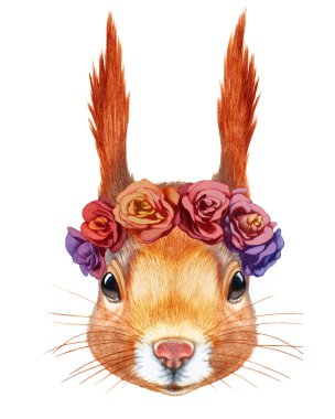 Sincap portresi çiçek baş çelenk ile.