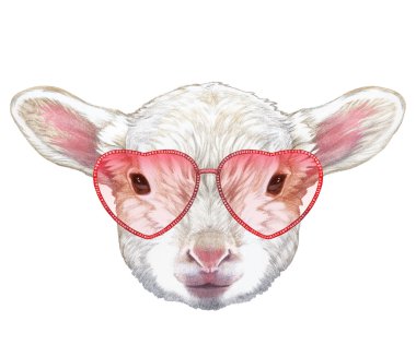 Kalp şeklinde güneş gözlüğü ile lamba