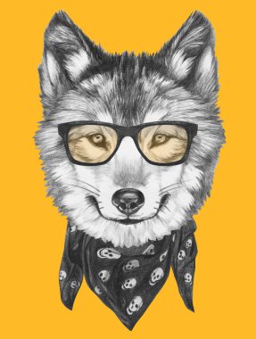 Kurt ile gözlük ve eşarp 