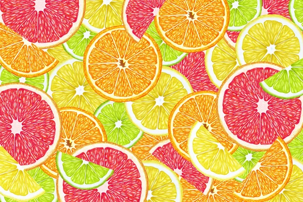 Background with slices of citrus fruits — Stock Photo, Image