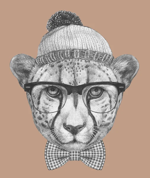 Ručně kreslené gepard — Stock fotografie