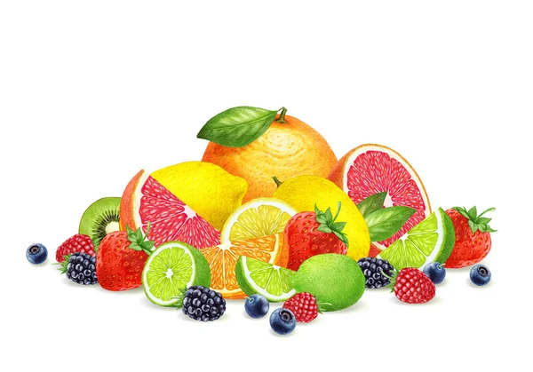 Hand-drawn illustration of fruits — Stock Photo, Image