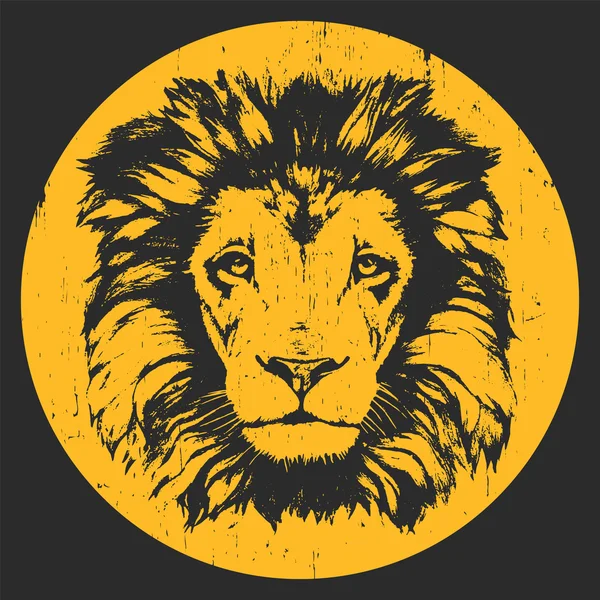 Εκτύπωση σχεδίασης του λιονταριού — Διανυσματικό Αρχείο