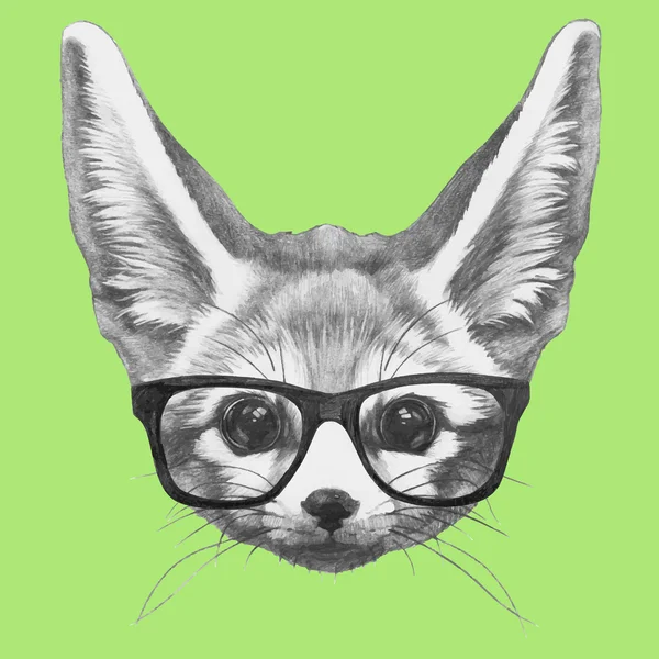 Fennec Fox con gafas — Vector de stock