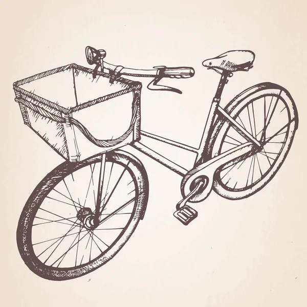 Hand getrokken retro fiets — Stockvector