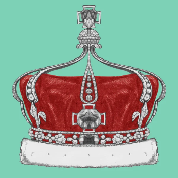 Corona dibujada a mano — Archivo Imágenes Vectoriales