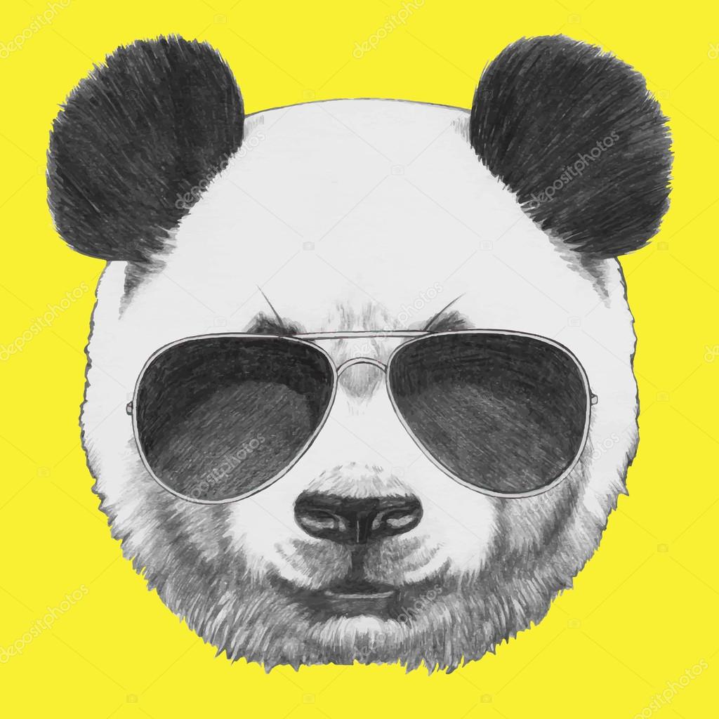portrait of Panda with sunglasses