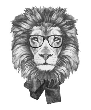 Aslan portre gözlüklü
