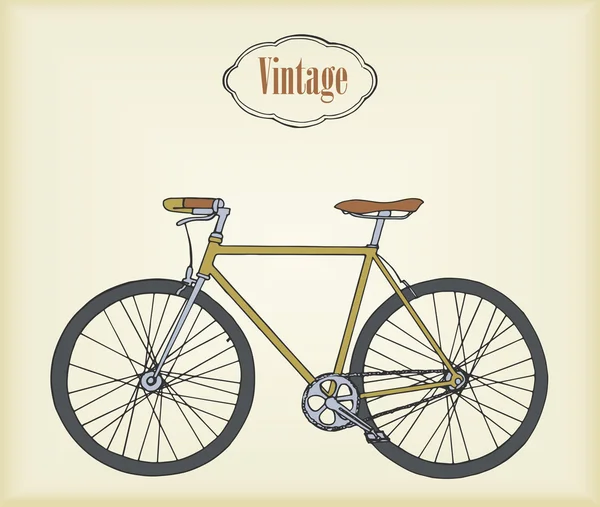 Handgezeichnetes Retro-Fahrrad — Stockvektor