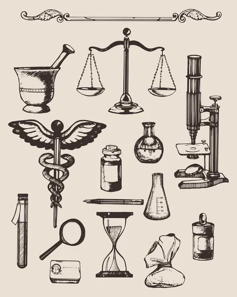 Éléments de pharmacie ou de chimie — Image vectorielle