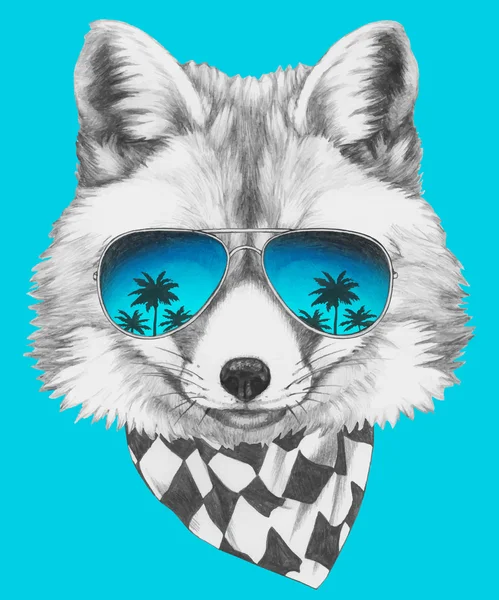 Original Fox con gafas de sol — Vector de stock