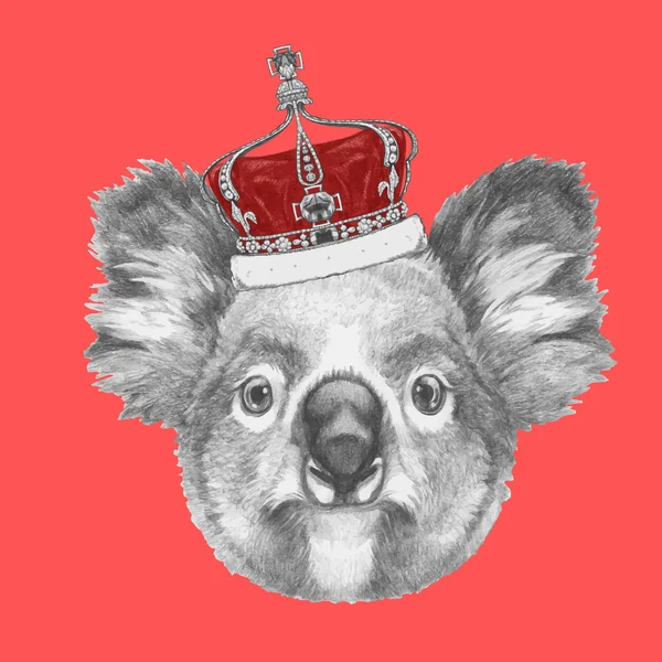 Portret Koala z korony — Wektor stockowy