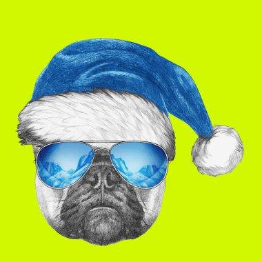 Noel Baba şapkası ile Fransız buldozer.