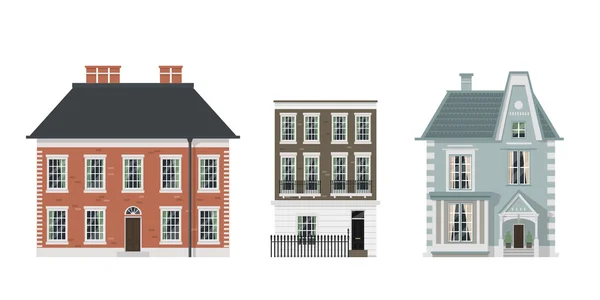 Victoriaanse huizen set — Stockvector