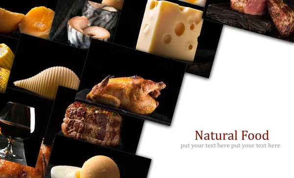 Comida natural. collage de fotos . —  Fotos de Stock