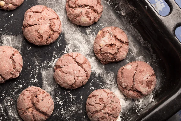 Ízletes sült csokoládé cookie-k — Stock Fotó