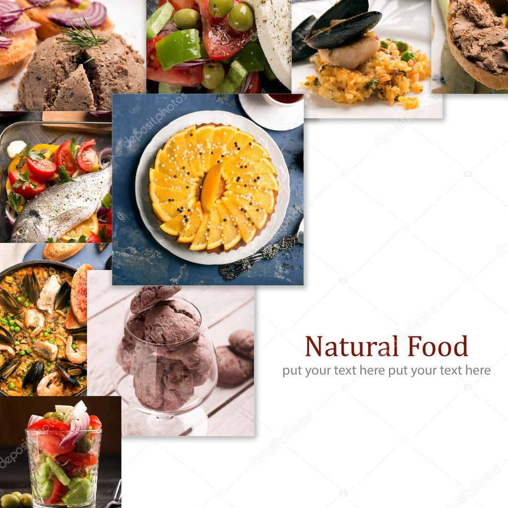 Natural food. Photo collage