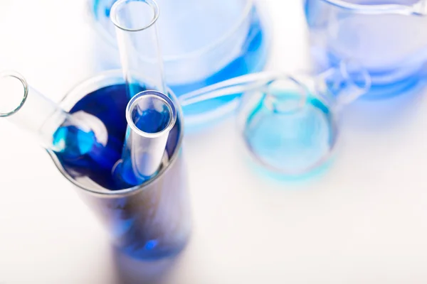 Test tubes with chemical reagent (or water) — Stock Photo, Image