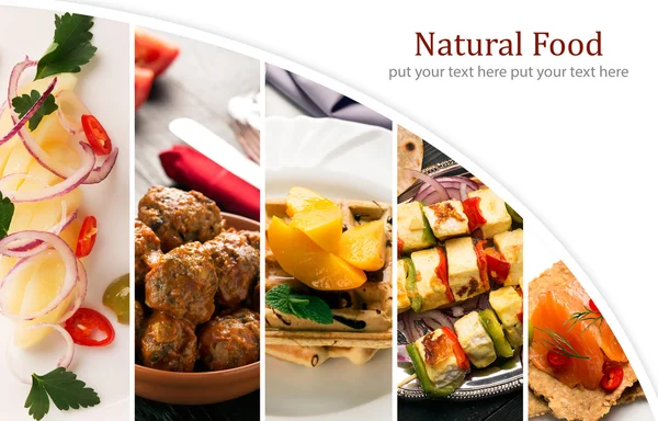 Comida natural. collage de fotos —  Fotos de Stock