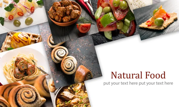 De la nourriture naturelle. Collage photo — Photo