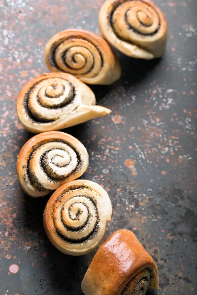 Delicious twisted baked buns — Stock Photo, Image