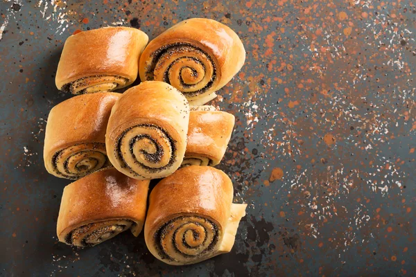 Delicious twisted baked buns — Stock Photo, Image