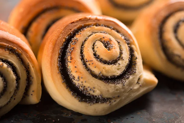 Delicious twisted baked buns — Stock Photo, Image