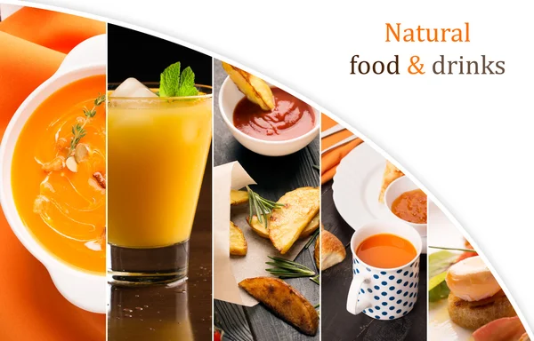 Makanan alami (dalam warna oranye ) — Stok Foto