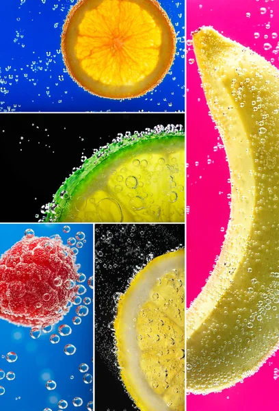 Fruits surrounded by bubbles — Stock Photo, Image