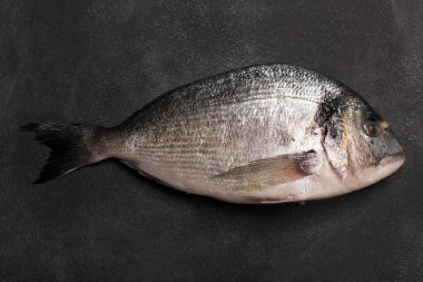 Taze dorado balık. Üstten Görünüm