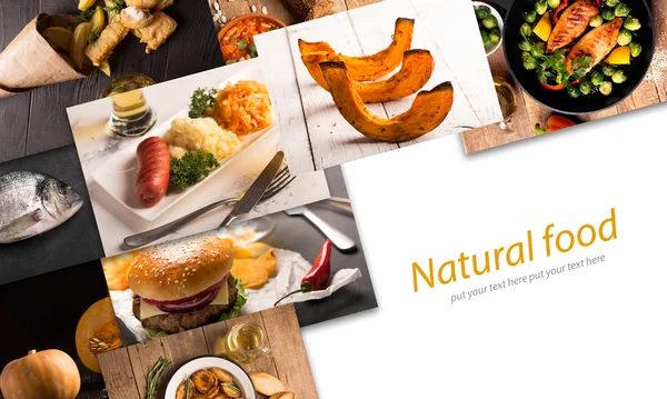 Collage de alimentos con espacio de copia —  Fotos de Stock