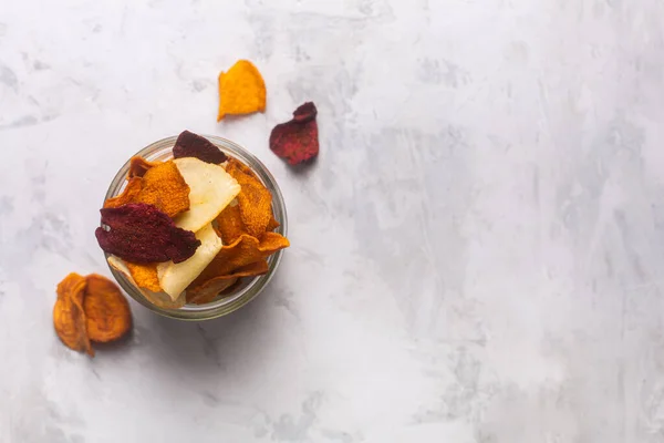 Papas Fritas Verduras Remolachas Zanahorias Vista Superior Copiar Espacio —  Fotos de Stock