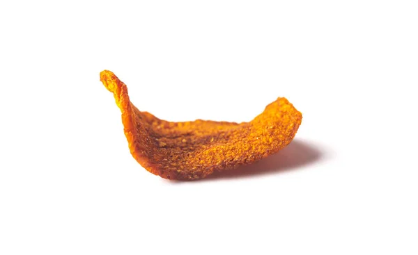 Dried Organic Carrot Chip Isolated Shadow Veggie Snack — Stock Photo, Image