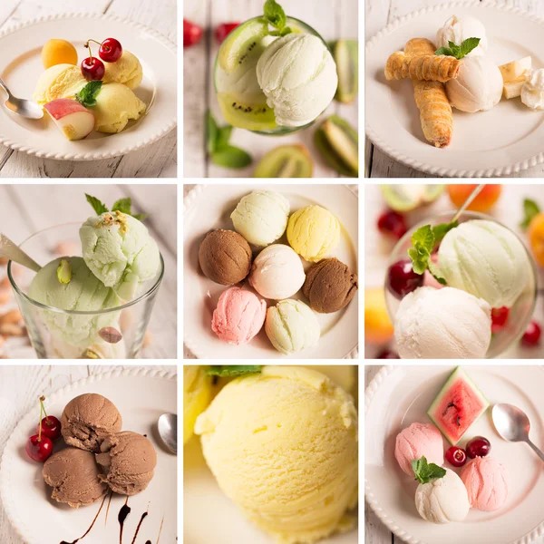 Мороженое и фрукты — стоковое фото