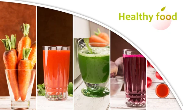 Vegetable juices collage — Stock Photo, Image