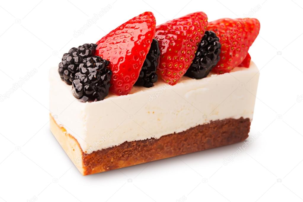 Traditional French cake with berries 