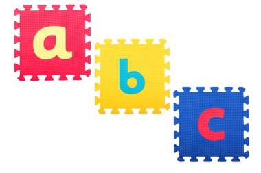 Kauçuk paspaslar üzerine yazılmış Abc