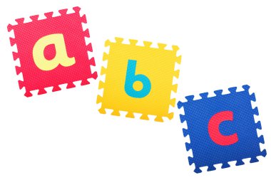 Kauçuk paspaslar üzerine yazılmış Abc