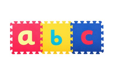 Kauçuk paspaslar üzerine yazılmış Abc