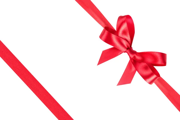 Red ribbon satin bow — Stock Photo, Image