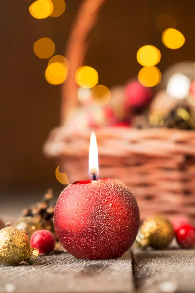 Vela de Natal vermelha — Fotografia de Stock